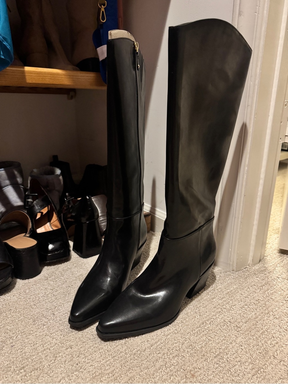 INC International Concepts Black Over-the-Knee Pointed-Toe Boots